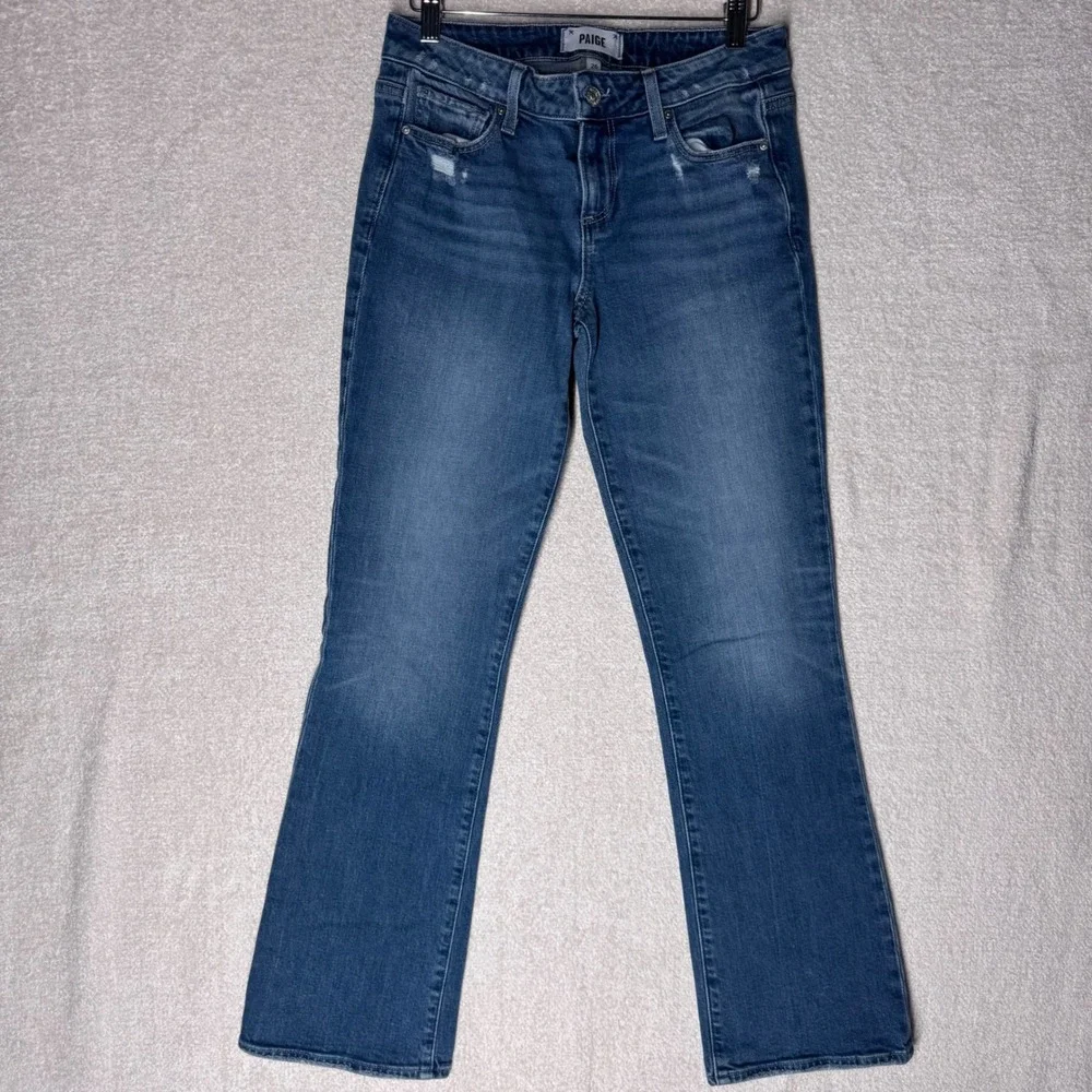 PAIGE Sloane Women's 26 Bootcut Jeans Formation Distressed Medium Wash Stretch